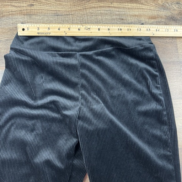 MODCLOTH Black Velvet Ribbed Stretchy Leggings Size Small - Picture 7 of 9